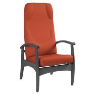 Fauteuil repos Grand Large ass/dos abaka piment struc hêtre anthracite