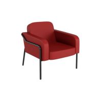 Fauteuil similicuir Medso rond - Taille L - rouge