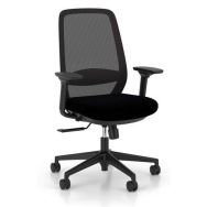 Fauteuil synchrone dos résille + accotoirs 4D - glissière