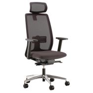 Fauteuil tissu têtière pied alu Oregon accoudoirs 3D - Quadrifoglio