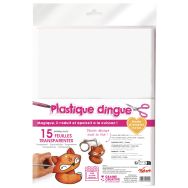 Feuille plastique dingue transparentes 20 x 26 cm (Pochette de 15)