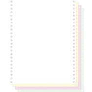 Feuilles listing autocop. blanc/jaune/rose/vert 4plis bande détachable