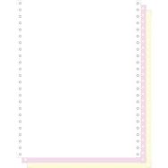 Feuilles listing autocop. blanc/rose/jaune 3plis bande détachable