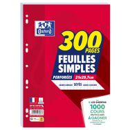 Feuillets mobiles 200 pages seyes 90g perforées A4 + 100 pages offertes (Etui de 100)