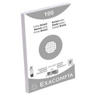 Fiche film bristol quadrillé 5x5 125x200mm blanc non perforé