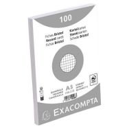 Fiche film bristol quadrillé 5x5 148x210mm blanc non perforé.