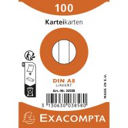 Fiches Bristol A8 ligné sous film assorti - 100 feuilles - Exacompta - Lot de 48