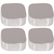 Fixations miroirs coins ronds chromés lot de 4