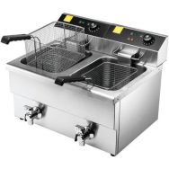 Friteuse électrique à 2 cuves embouties - 2 x 8 L