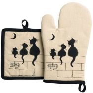 Gant avec manique écrus 100% coton Dubout 3 chats - Lot de 6