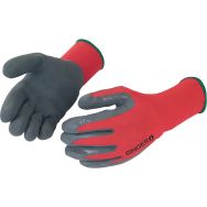Gant en latex gris sur nylon rouge de taille 9 - 10 paires