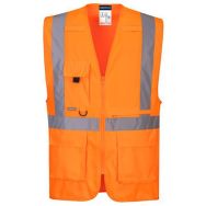 Gilet Executive haute visibilité avec poche pour tablette, XL, Orange