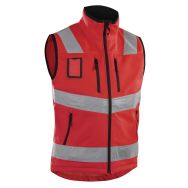 Gilet softshell haute visibilité rouge fluorescent