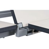 Glissière avec accoudoirs coulissants pour table Demeter - gris 9006