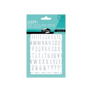 Glitty, Sach 2 pl 10,5x16cm, Alphabet / chiffres, argent