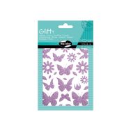 Glitty, Sach 2 pl 10,5x16cm, Papillons / fleurs, violet