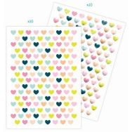 Gommettes cœur métallisées & pastel x2720 unités