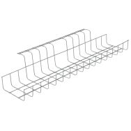 Goulotte passe-câbles ouverte Twin -Larg 18.5-Long 49-Ht 10 cm Argent