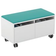 Gradin MINI MOVE - 2 espaces de rangement - 1 assise turquoise-MIRPLAY School