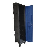 Grand Vestiaire plastique vide pieds avec coiffe - Gris/Bleu