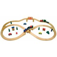 Grand circuit de train en bois
