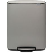 Gris Bo Poubelle à pédale 2 x 30 L, Brabantia