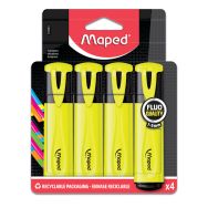 Gros fluo MAPED (Pochette de 4) - jaune