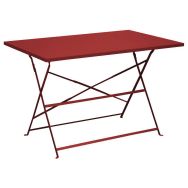 Guéridon Cuba 110 x 70 cm, châssis rouge/plateau rouge