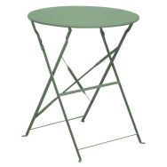 Guéridon Cuba Ø 60 cm, châssis amande/plateau amande