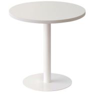 Guéridon Easy Office pied blanc Ø 60 cm plateau Blanc