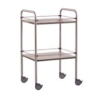 Guéridon inox 90x55x80 cm- 2 plateaux galeries amovibles