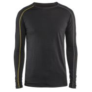 Haut de sous-vêtements xlight gris foncé/jaune manches longues