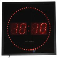 Horloge électrique LED rouge affichage Ø 28 cm