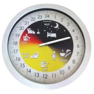 Horloge 24 heures Ø 30 cm argent