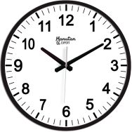 Horloge analogique murale à quartz Ø 33 cm noir - Manutan