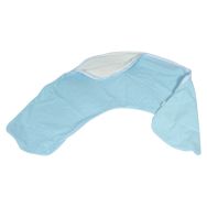 Housse coton bouclette pour Coussin cale microbilles bleu clair