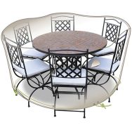 Housse table ronde et chaises 6 personnes