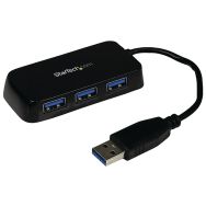 Hub USB 3.0 à 4 ports avec câble intégré - Noir