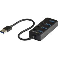 Hub USB 3.0 à 4 ports avec interrupteur - Support UASP