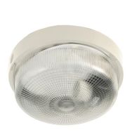 Hublot rond 22cm en plastique + verre E27 max 60W - Blanc