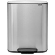 Inox Bo Poubelle à pédale 2 x 30 L, Brabantia
