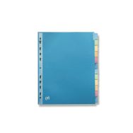 Intercalaires Neutres Color Life A4XL 12 Positions Carte Lustrée Epaisseur 220g Coloris Assortis
