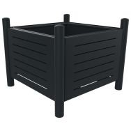 Jardinière ALLUR carrée métal ajouré gris 7016 - BUTON DESIGN