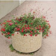 Jardinière Byblos ronde Ø 75 cm beige - ciment blanc