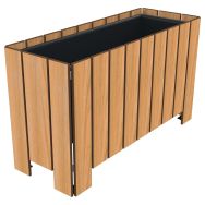 Jardinière FLORIM rectangulaire sur pieds 65 L teck effet lames
