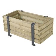 Jardinière Lycos 100x51x48cm pin piètement acier galva laqué gris 7016
