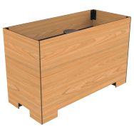 Jardinière STOPY anti bélier 430 L béton + métal - teck