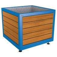 Jardinière Silaos acier et bois intérieur tôle galva - Procity