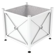 Jardinière acier Province inox brossé intérieur tôle galva - Procity