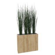 Jardinière haute BOSCO en bois roulettes composition Herbes-Genexco